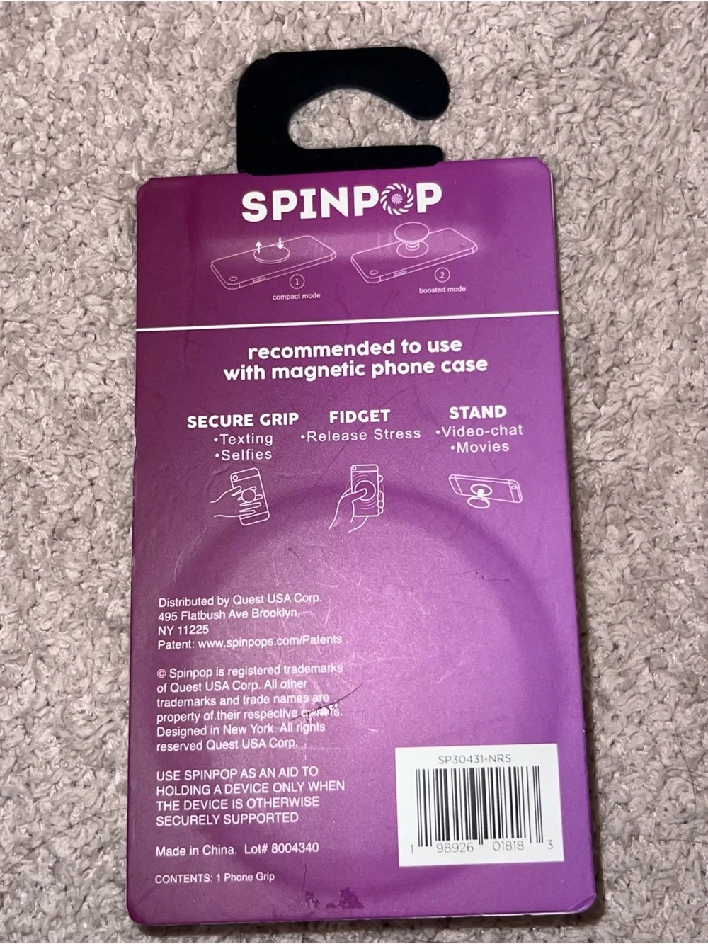 Magnetic Phone Grip - Pink Cupcake Design